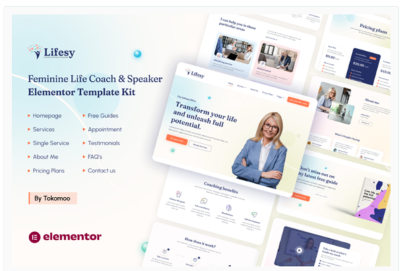 Lifesy - Feminine Life Coach & Speaker Elementor Template Kit
