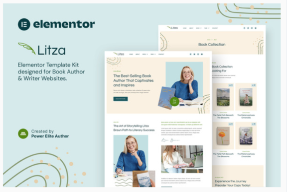 Litza – Book Author & Writer Elementor Template Kit