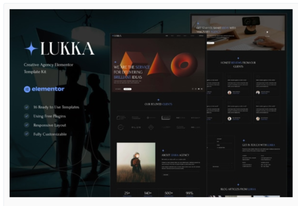 Lukka - Creative Agency Elementor Template Kit