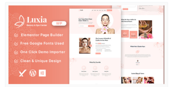 Luxia Beauty & Spa Center WordPress Theme