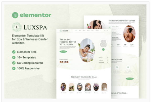 Luxspa – Spa & Wellness Center Elementor Template Kit