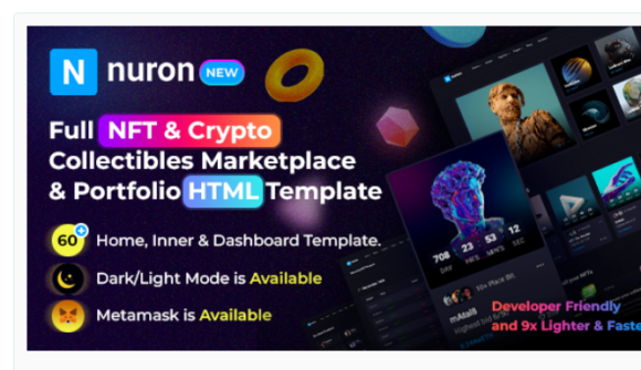 Nuron - NFT Marketplace HTML Template