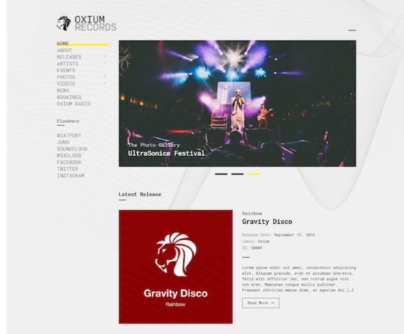Oxium Music WordPress Theme