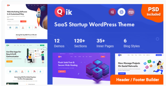 Qik - SaaS Startup WordPress Theme