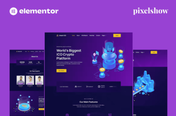 Smart ICO - Crypto Currency Elementor Pro Full Site Kit