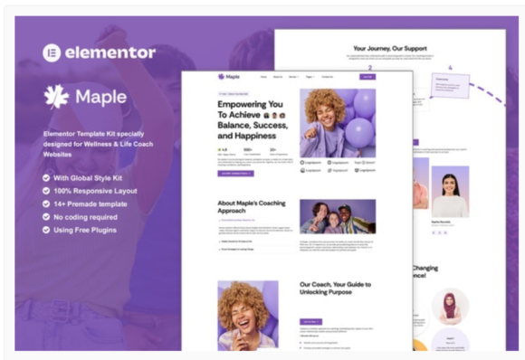 Maple - Wellness & Lifestyle Coaching Elementor Template Kit