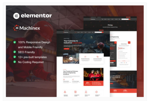 Machinex - Engineering & Industrial Service Elementor Template Kit