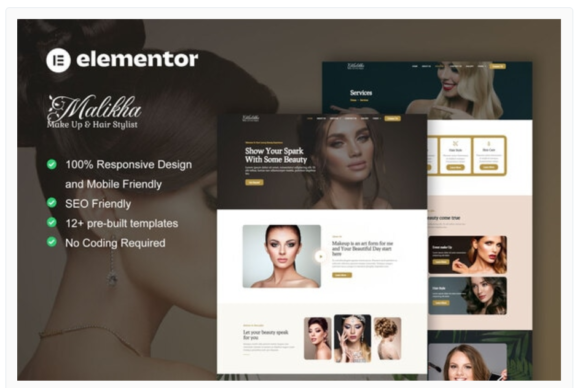 Malikha - Beauty Salon & Spa Elementor Pro Template Kit