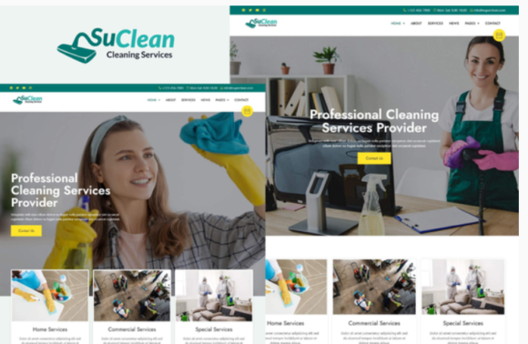 SuClean - Cleaning Services Elementor Template Kit
