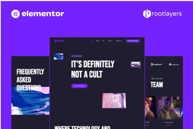 SuperNFT - NFT Portfolio Elementor Pro Full Site Template Kit