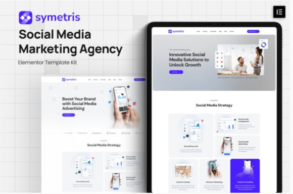 Symetris - Social Media Marketing Agency Elementor Template Kit