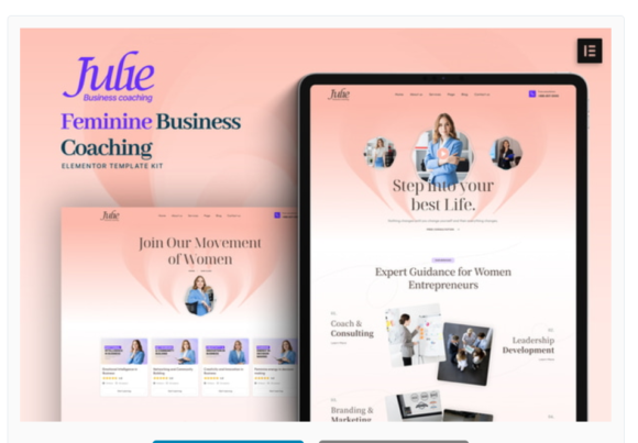 Julie - Feminine Business Coaching Elementor Template Kit