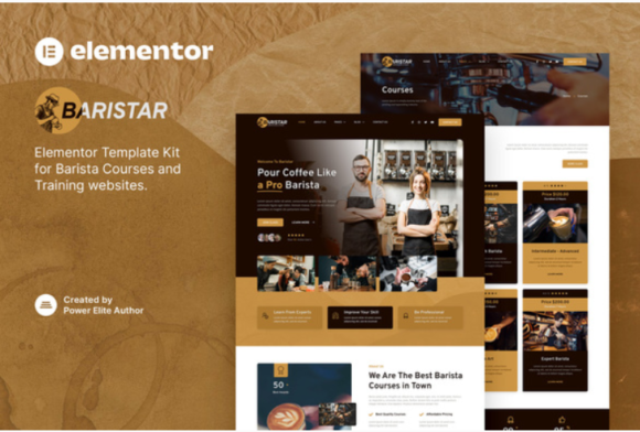 Baristar – Barista Courses & Training Elementor Template Kit