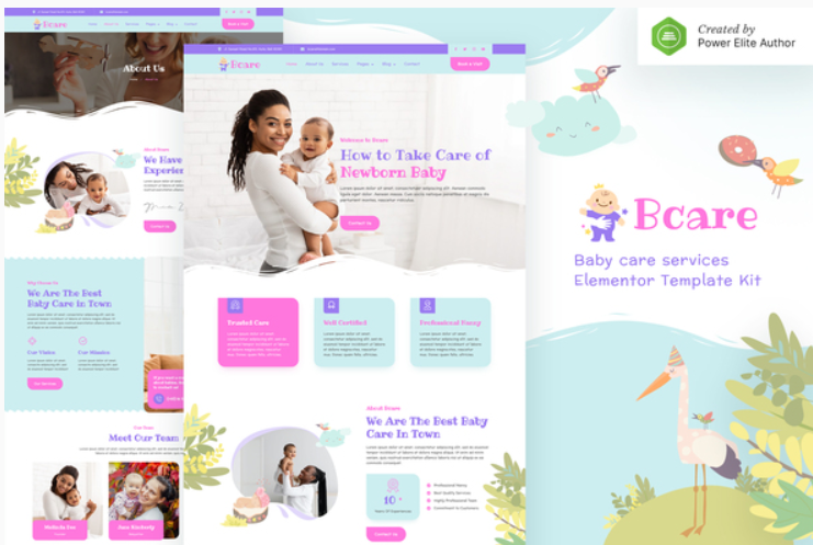 Bcare – Baby Care Services Elementor Template Kit