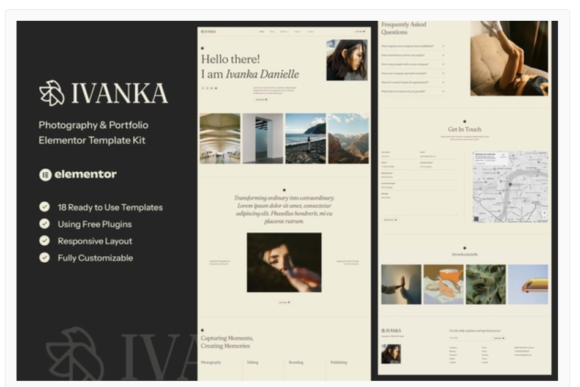 Ivanka - Photography & Portfolio Elementor Template Kit