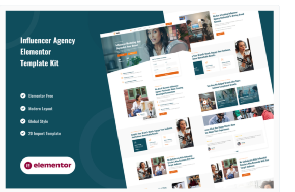 Inplu - Influencer Agency & Marketing Elementor Template Kit