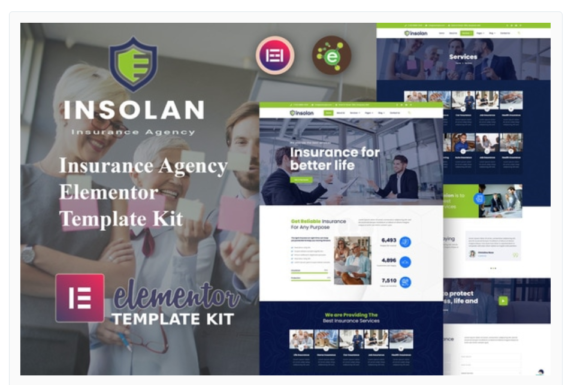 Insolan - Insurance Agency Elementor Template Kit