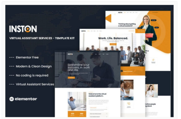Inston - Virtual Assistant Services Elementor Template Kit