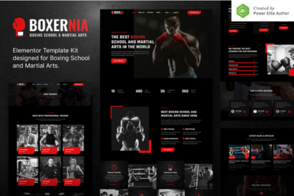 Boxernia – Boxing School & Martial Arts Elementor Template Kit