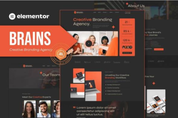 Brains - Creative Branding Agency Elementor Template Kit