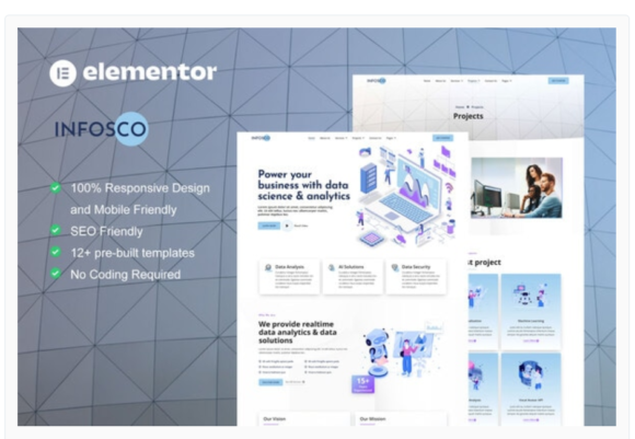 Infosco - Data Science & Analytic Service Elementor Template Kit
