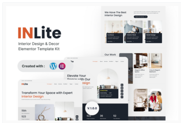 Inlite - Interior Design & Decor Elementor Template Kit