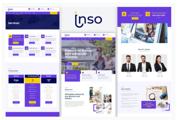 Inso - Insurance Business Elementor Template Kit