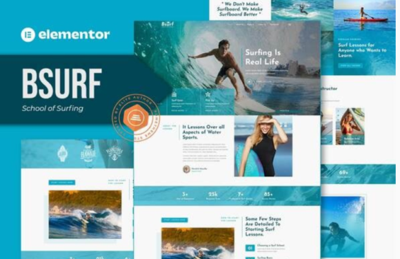 Bsurf - Surfing School Elementor Template Kit