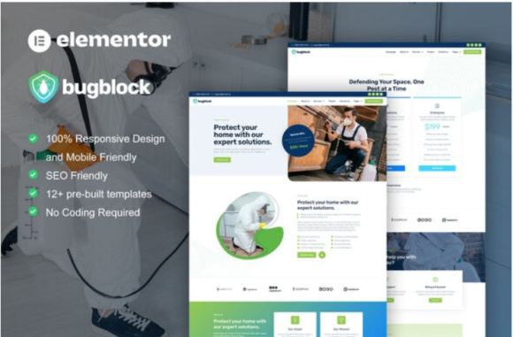 BugBlock - Pest Control Service Elementor Template Kit