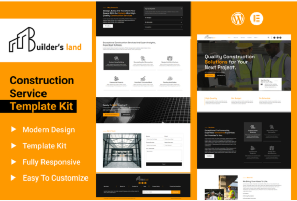 Builders Land - Construction & Building Elementor Template Kit