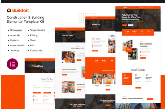 Buildoit - Construction & Building Elementor Template Kit
