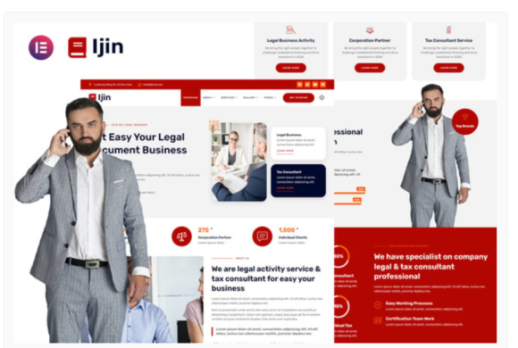 Ijin - Legal Business & Tax Consultant Services Elementor Template Kit