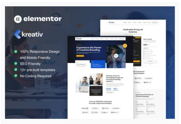 Kreativ - Digital Agency & Creative Branding Elementor Pro Template Kit