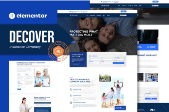 Decover - Insurance Company Elementor Pro Template Kit
