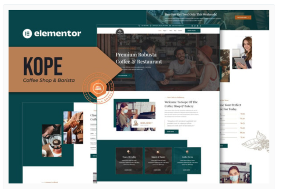 Kope - Cafe Coffee Shop & Bar Elementor Template Kit
