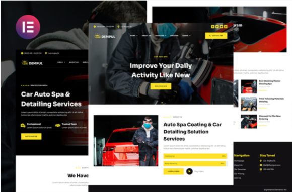 Dempul - Car Auto Spa & Detailing Services Elementor Template Kit