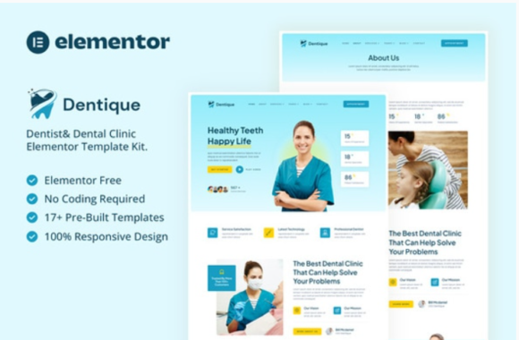 Dentique - Dentist & Dental Clinic Elementor Template Kit