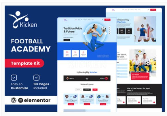 Kicken - Football & Sports Academy Elementor Template Kit