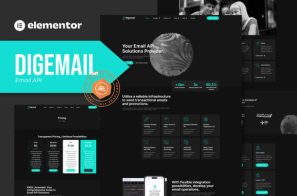 Digemail - API Solutions & Services Elementor Pro Template Kit