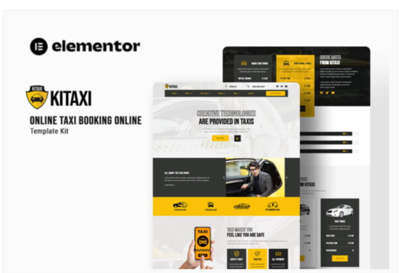 Kitaxi - Online Taxi Booking Elementor Template Kit