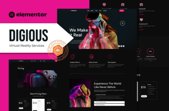 Digious - Virtual Reality Services Elementor Template Kit