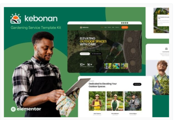Kebonan - Landscape & Gardening Service Elementor Template Kit