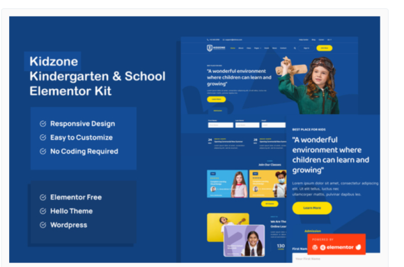 Kidzone - Kindergarten & School Elementor Template Kit