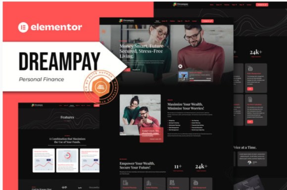 Dreampay - Personal Finance Elementor Pro Template Kit