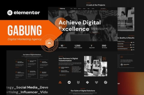 Gabung - Digital Marketing Agency Elementor Template Kit