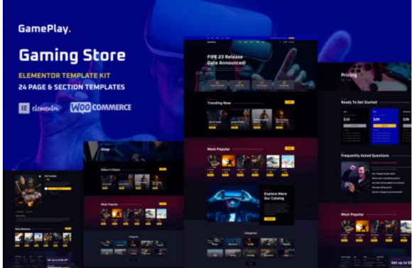 GamePlay - Video Game Store Elementor Template Kit