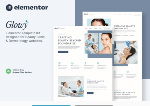 Glowy – Beauty Clinic & Dermatology Elementor Template Kit