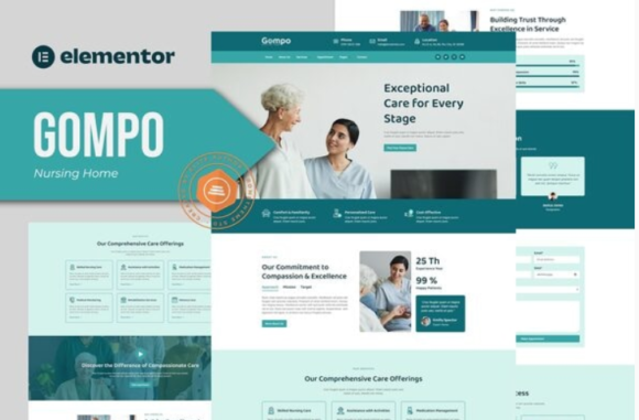 Gompo - Nursing Home Elementor Template Kit