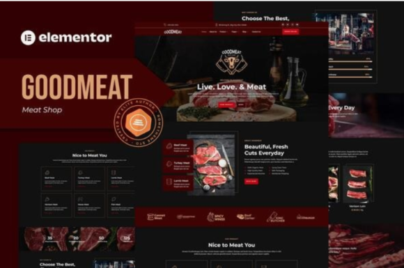 Goodmeat - Meat Shop & Butcher Elementor Template Kit