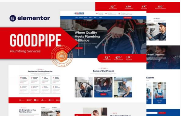 Goodpipe - Plumbing Services Elementor Template Kit